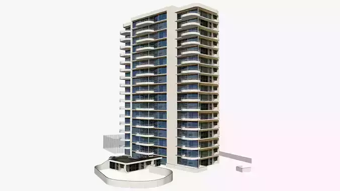 Norfolk Luxury Beachfront Apartments Low-poly 3D model