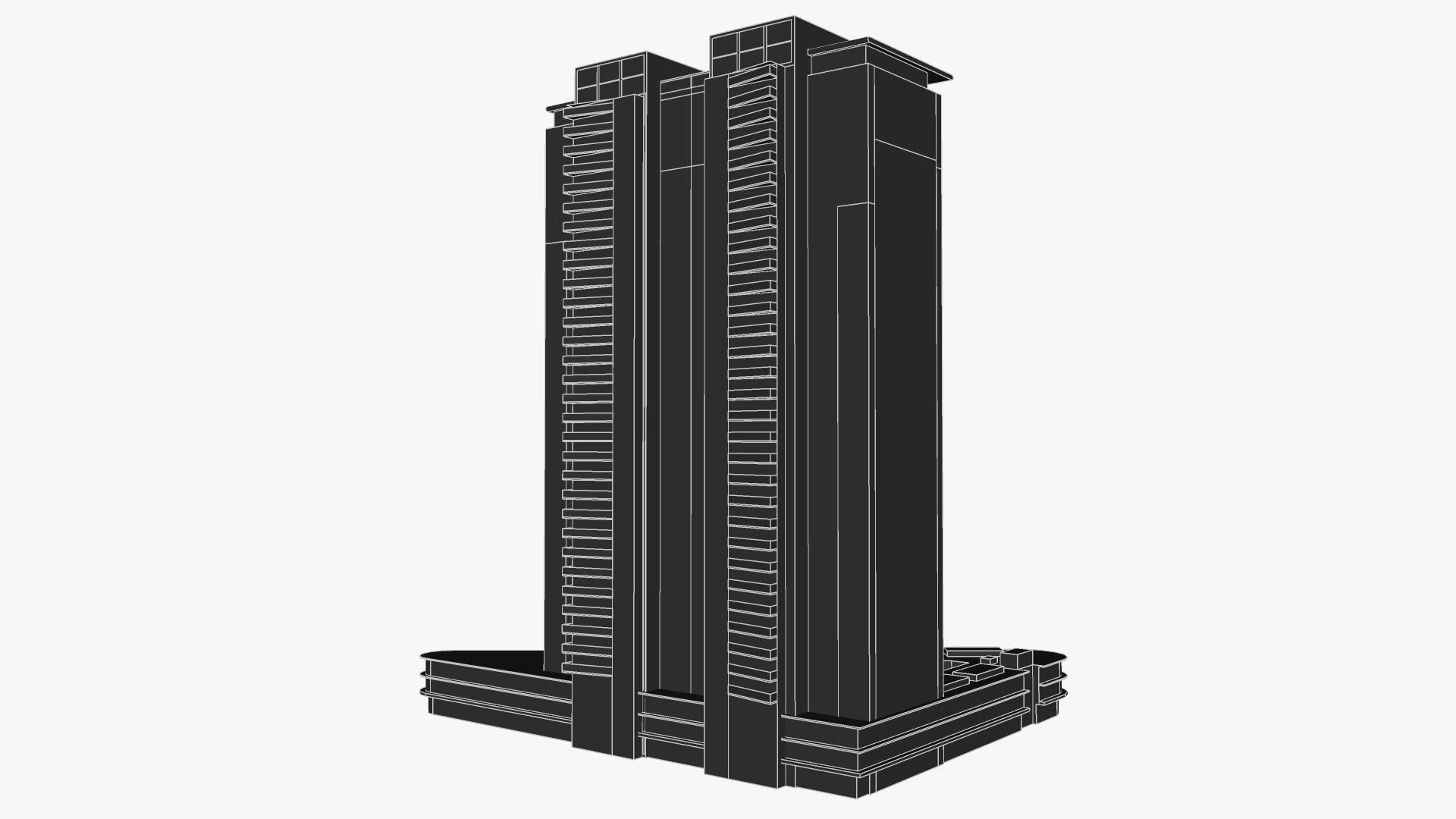 Shores skyscraper Low-poly 3D model_7