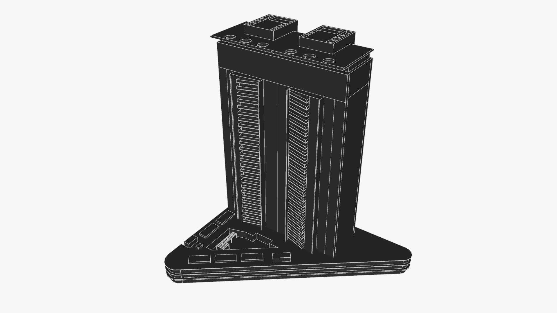 Shores skyscraper Low-poly 3D model_5
