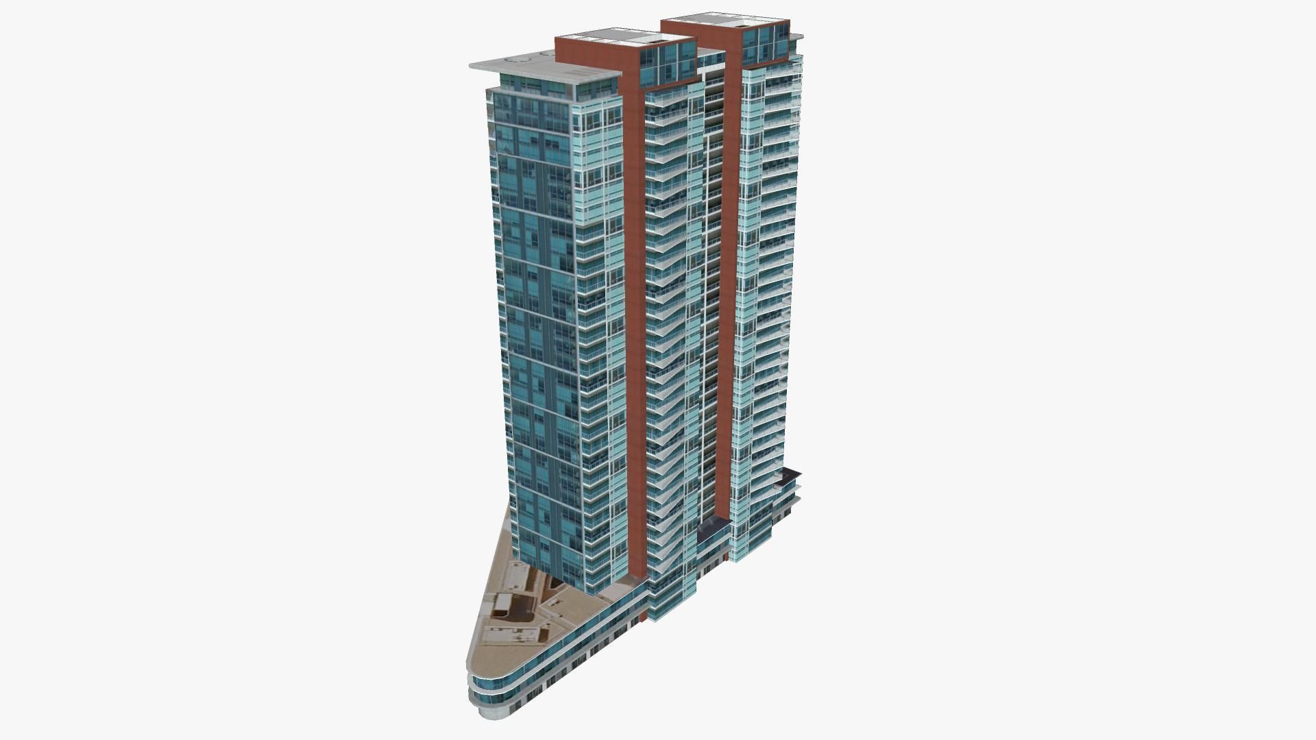 Shores skyscraper Low-poly 3D model_2