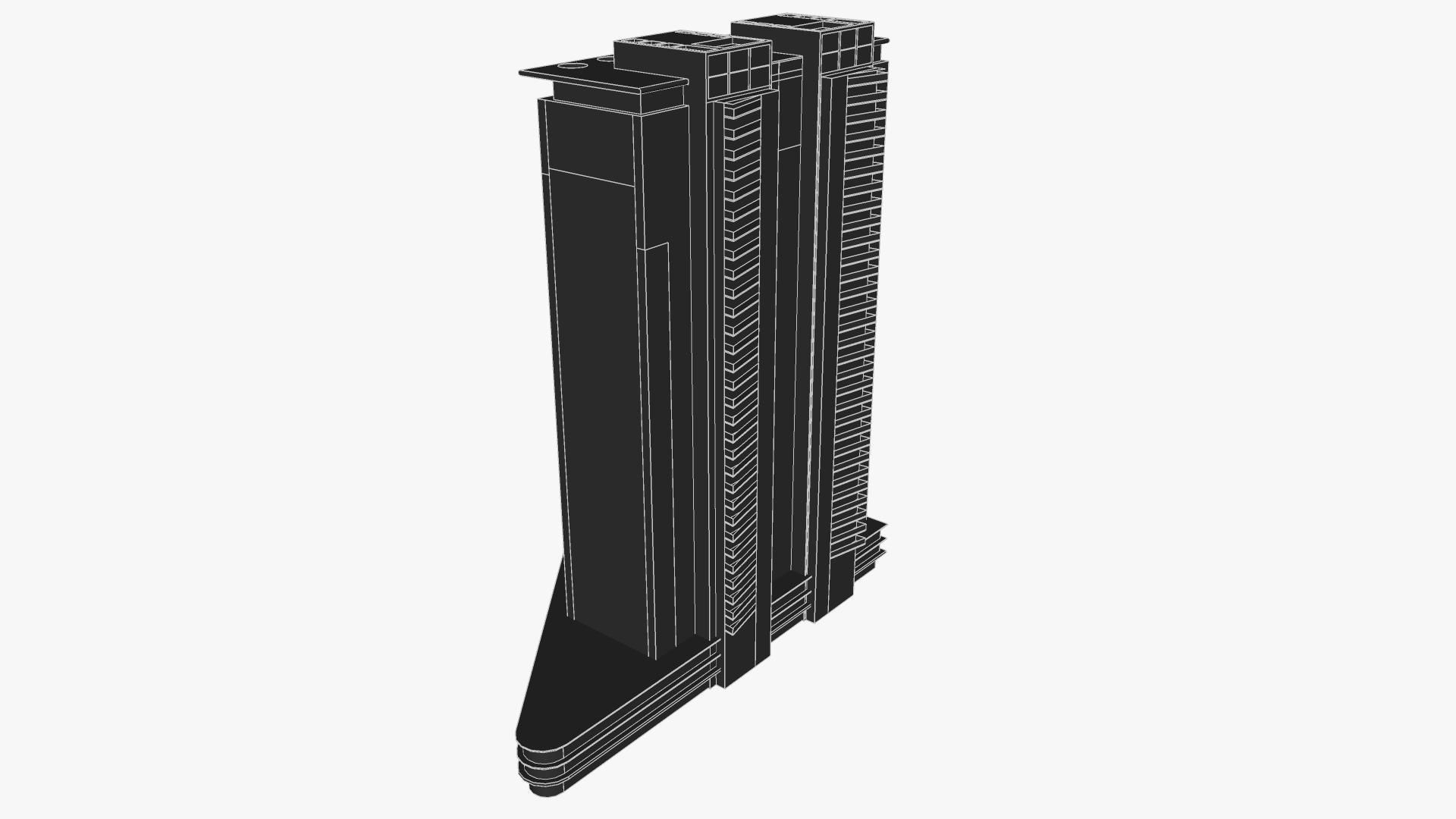 Shores skyscraper Low-poly 3D model_6