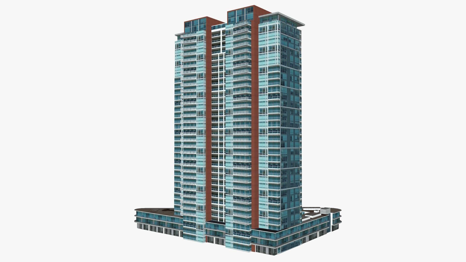 Shores skyscraper Low-poly 3D model_3