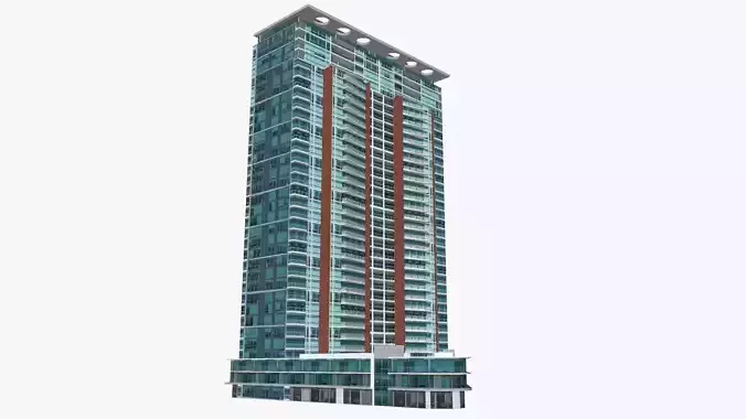 Shores skyscraper Low-poly 3D model