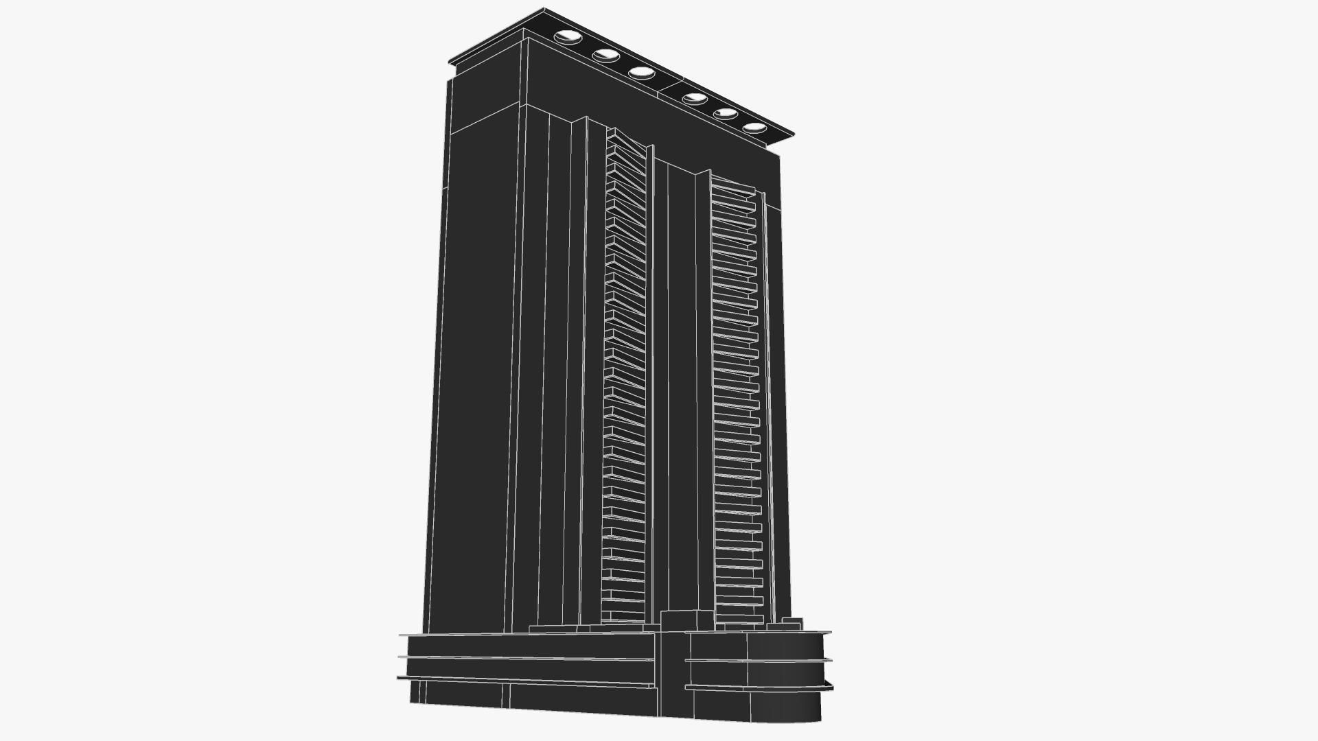 Shores skyscraper Low-poly 3D model_4