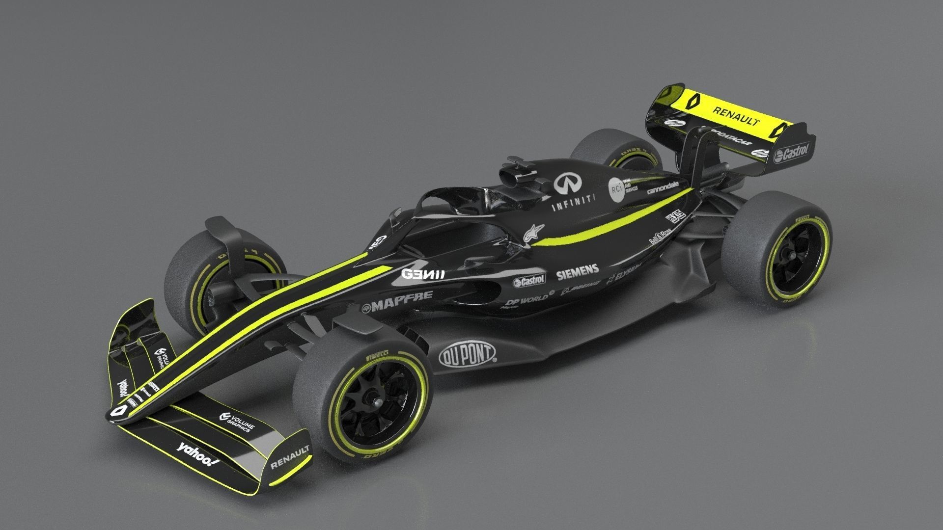 f1 renault 2021 - 2023 concept Low-poly 3D model_4