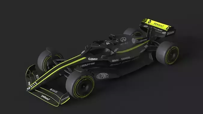 f1 renault 2021 - 2023 concept  Low-poly 3D model