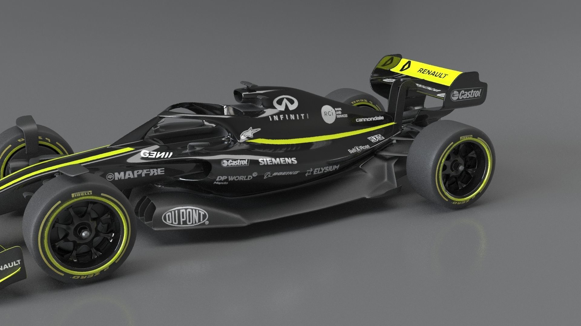 f1 renault 2021 - 2023 concept Low-poly 3D model_8