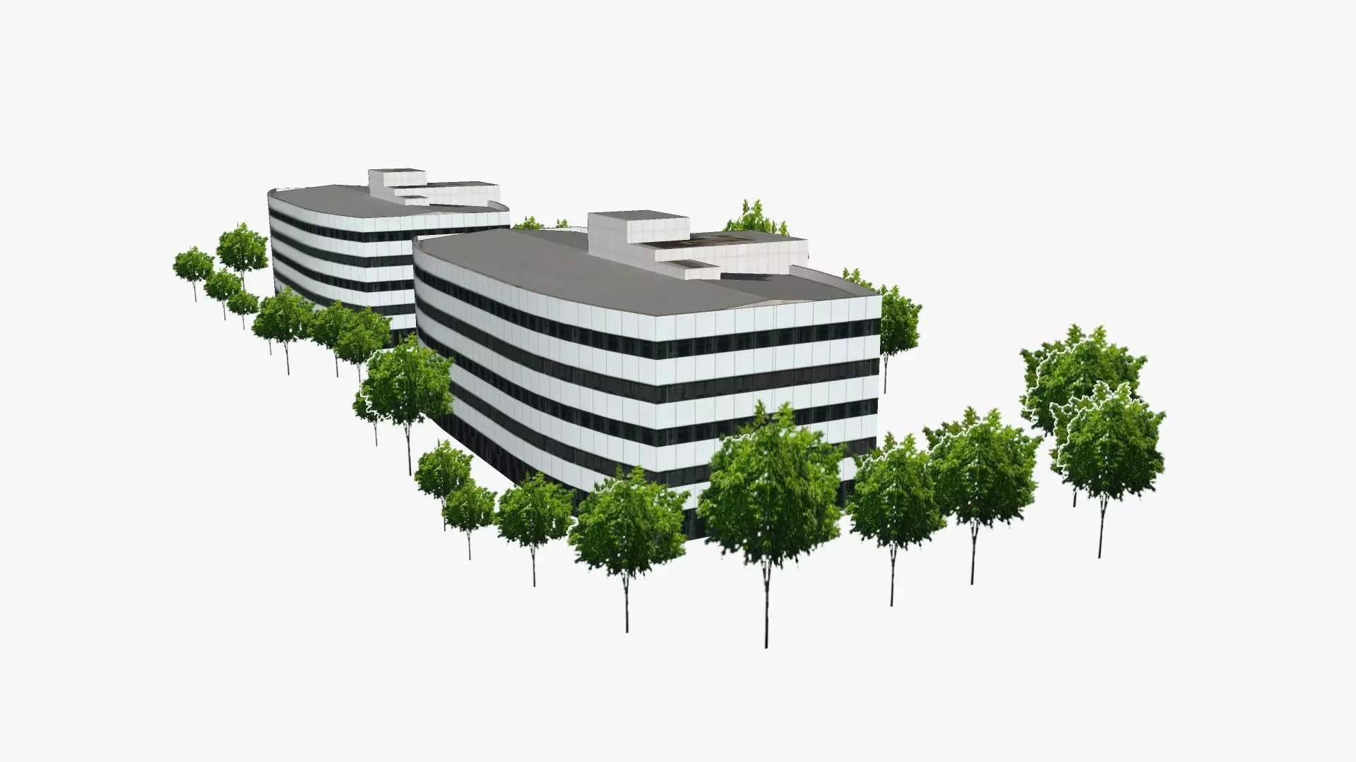 Waterside Towers Low-poly 3D model