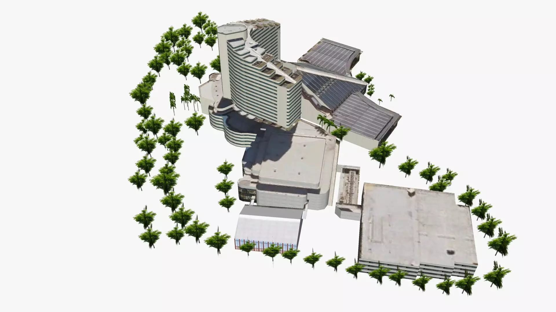 Conrad Jupiters Hotel Low-poly 3D model