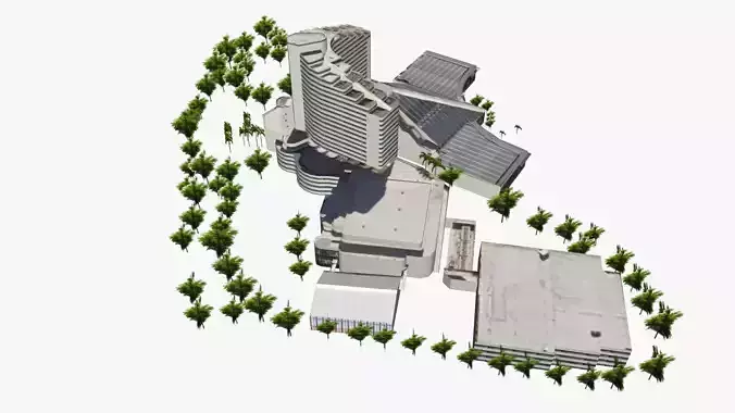 Conrad Jupiters Hotel Low-poly 3D model