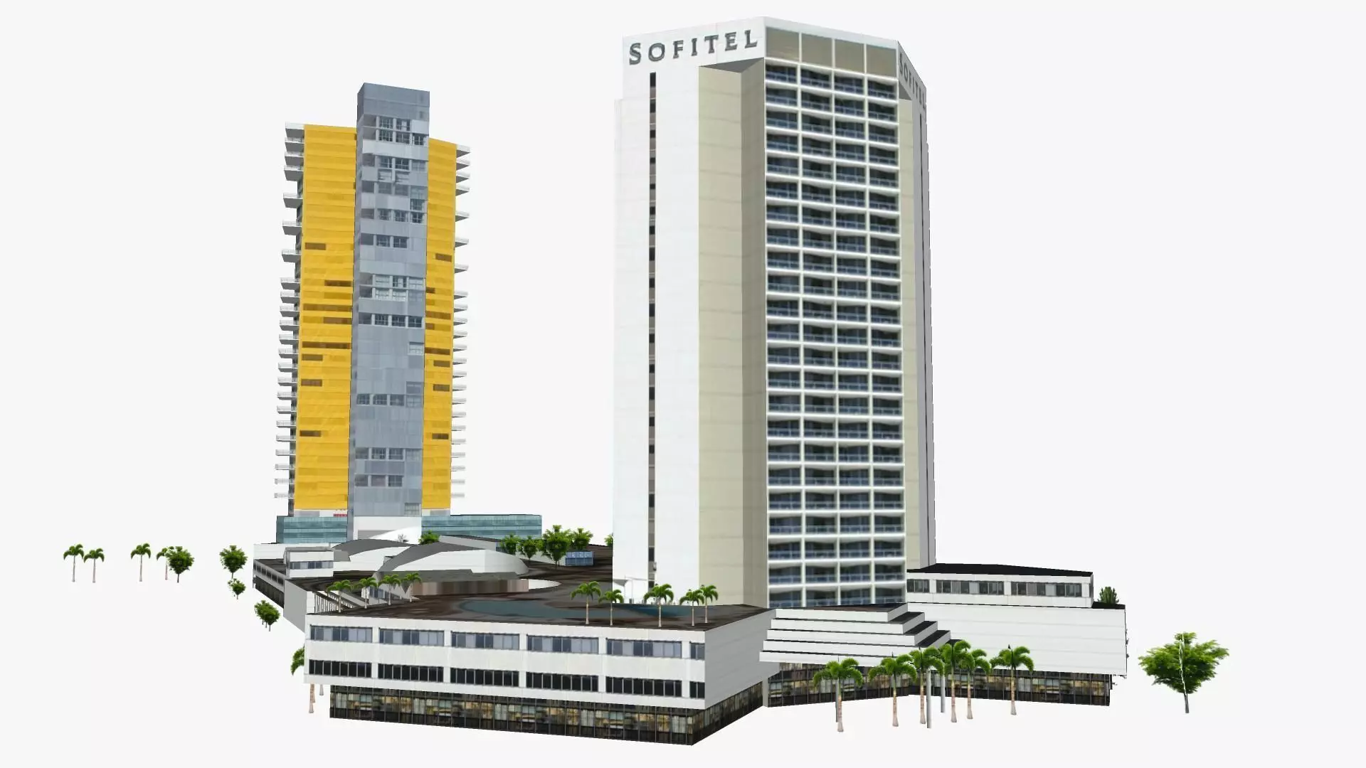 Air On Broadbeach and Sofitel Gold Coast Low-poly 3D model_0