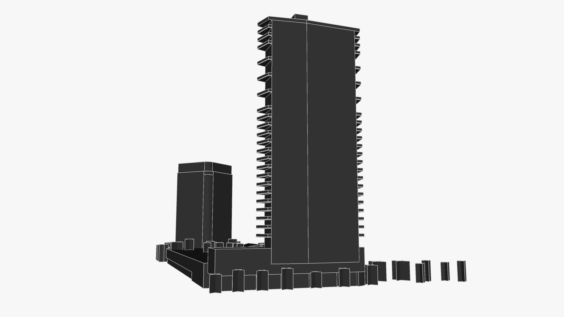 Air On Broadbeach and Sofitel Gold Coast Low-poly 3D model_7