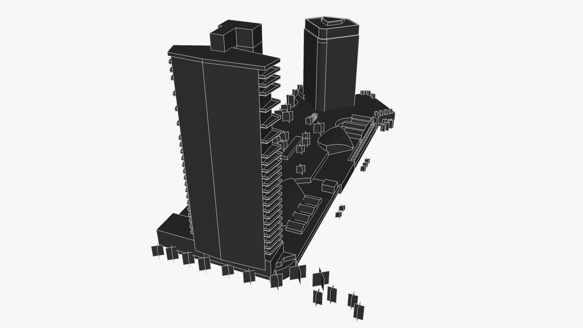 Air On Broadbeach and Sofitel Gold Coast Low-poly 3D model_6