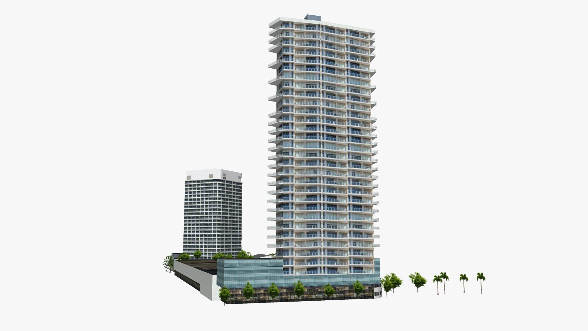 Air On Broadbeach and Sofitel Gold Coast Low-poly 3D model_3