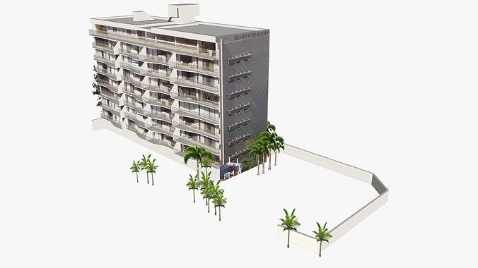 Queensleigh Holiday Apartments Low-poly 3D model