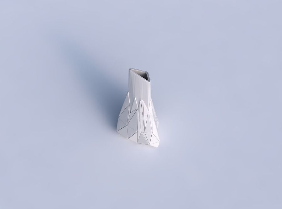 Vase grounded tilted triangle with random triangle plates 2 3D print model_1