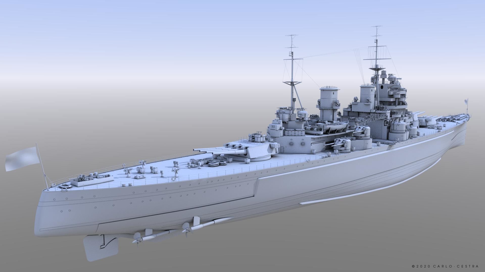 BATTLESHIP HMS PRINCE OF WALES 3D model_1