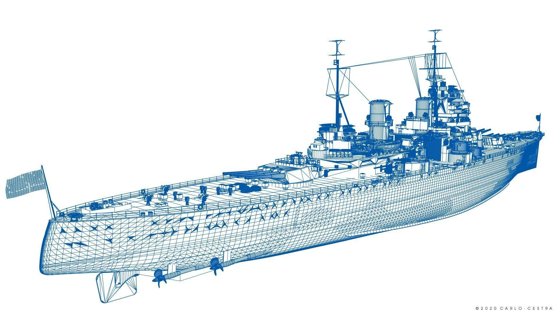 BATTLESHIP HMS PRINCE OF WALES 3D model_16