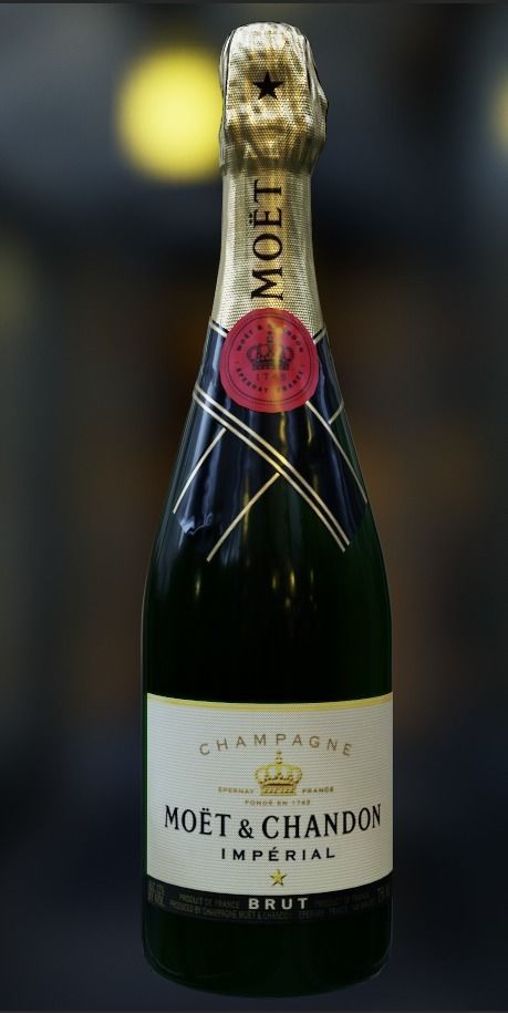 Champagne Moet And Chandon Imperial Brut Champagne Bottle Low-poly 3D model_19