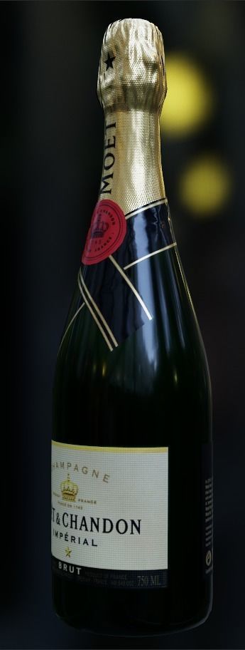 Champagne Moet And Chandon Imperial Brut Champagne Bottle Low-poly 3D model_18