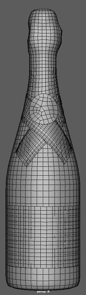 Champagne Moet And Chandon Imperial Brut Champagne Bottle Low-poly 3D model_9