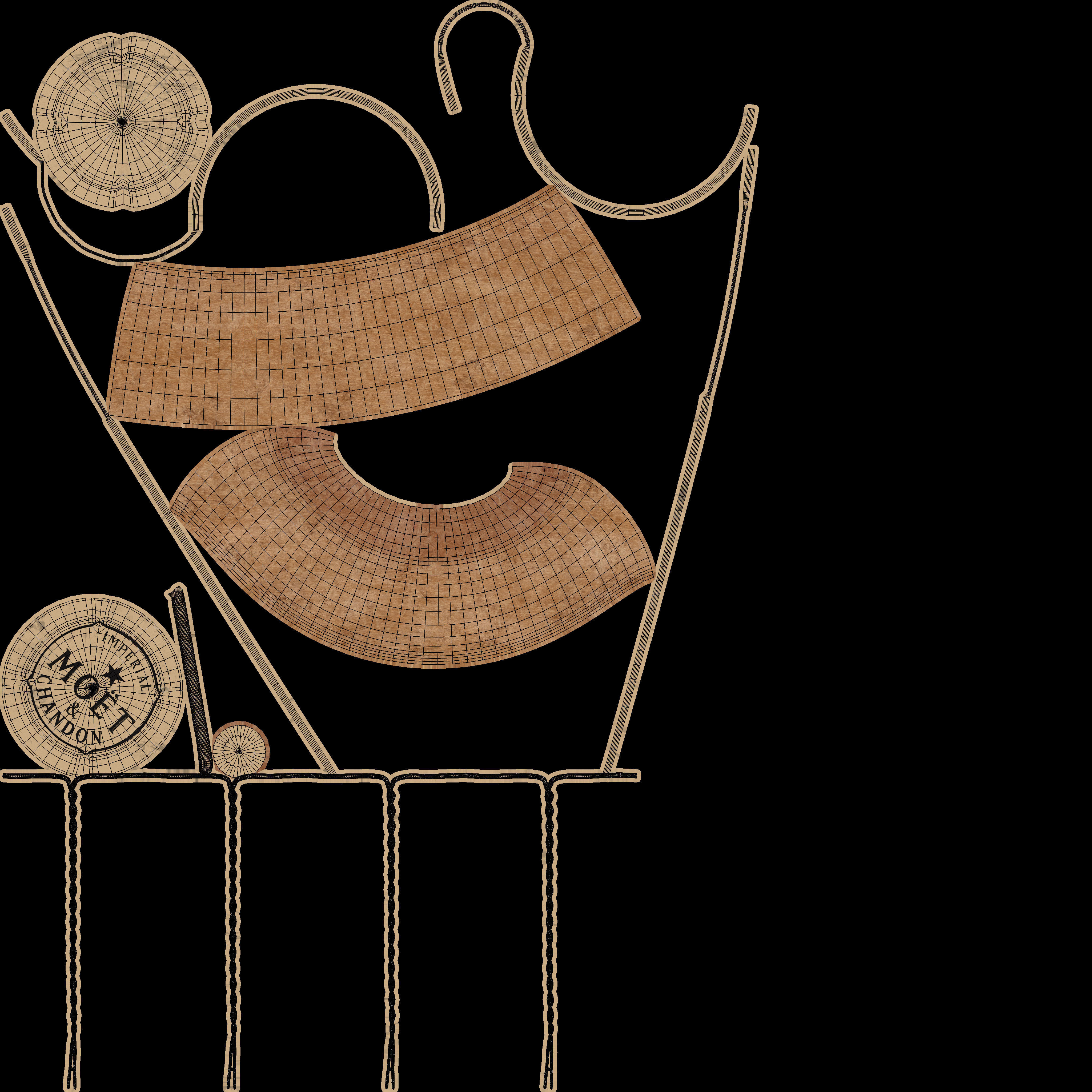 Champagne Moet And Chandon Imperial Brut Champagne Bottle Low-poly 3D model_15