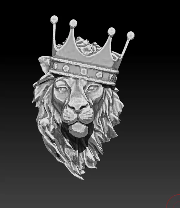 Lion King Prince Jewel Pendant Crown Bust head 3D print model