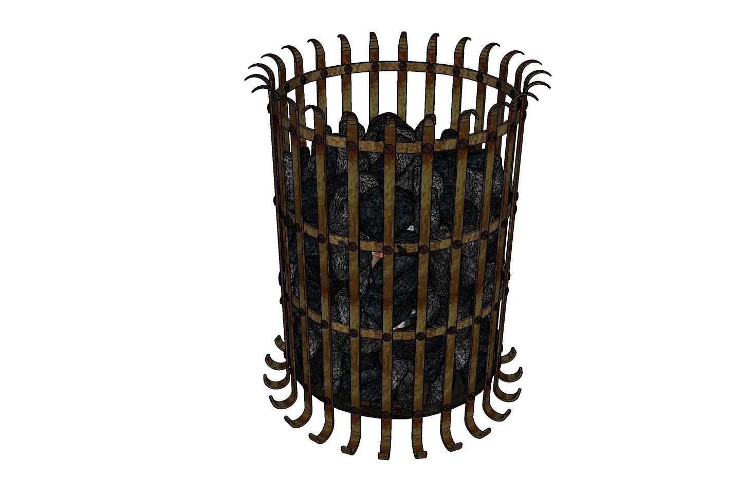 Brazier fired with coke or coal 3D model_8