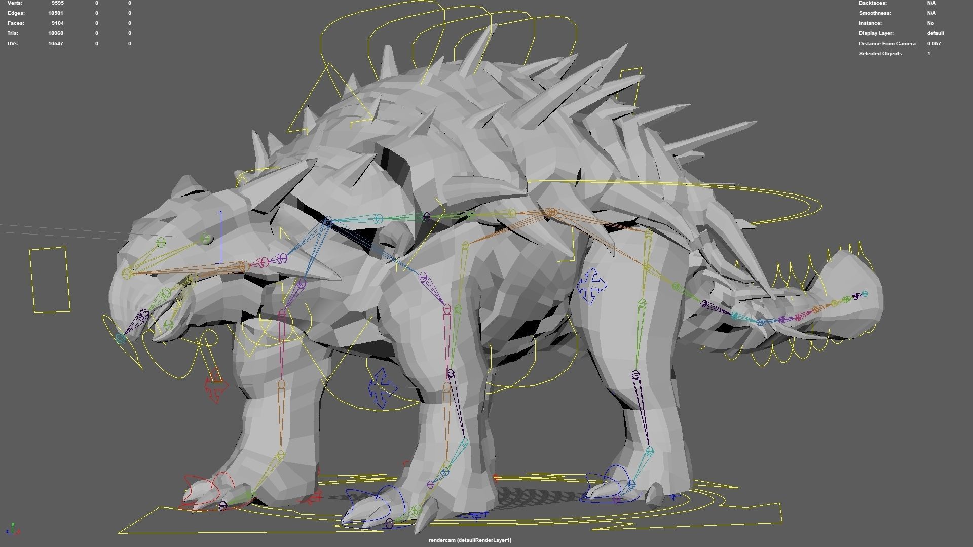 Ankylosaurus Rigged 3D model Low-poly 3D model_16
