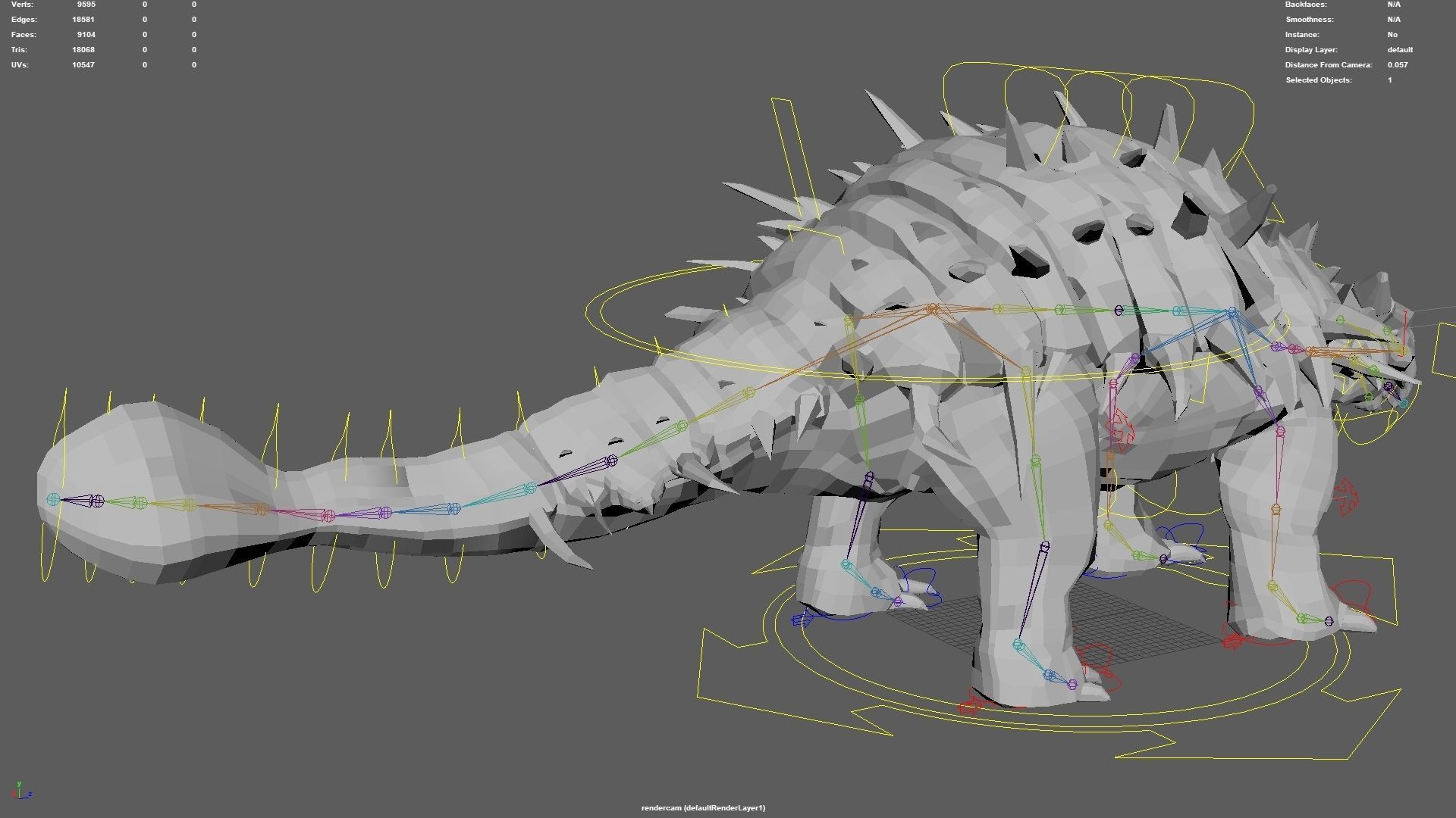 Ankylosaurus Rigged 3D model Low-poly 3D model_17