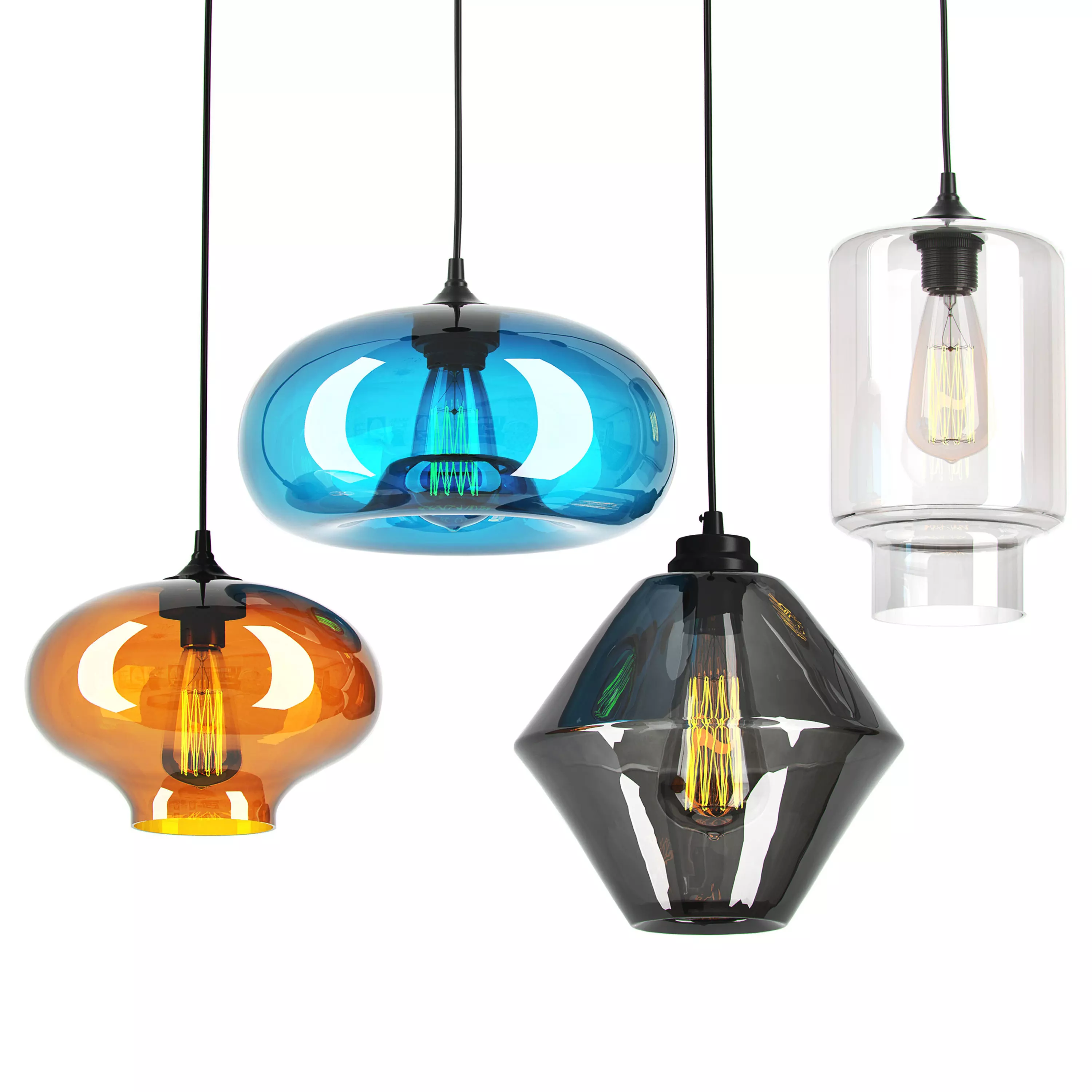 Ceiling lights collection 3D model