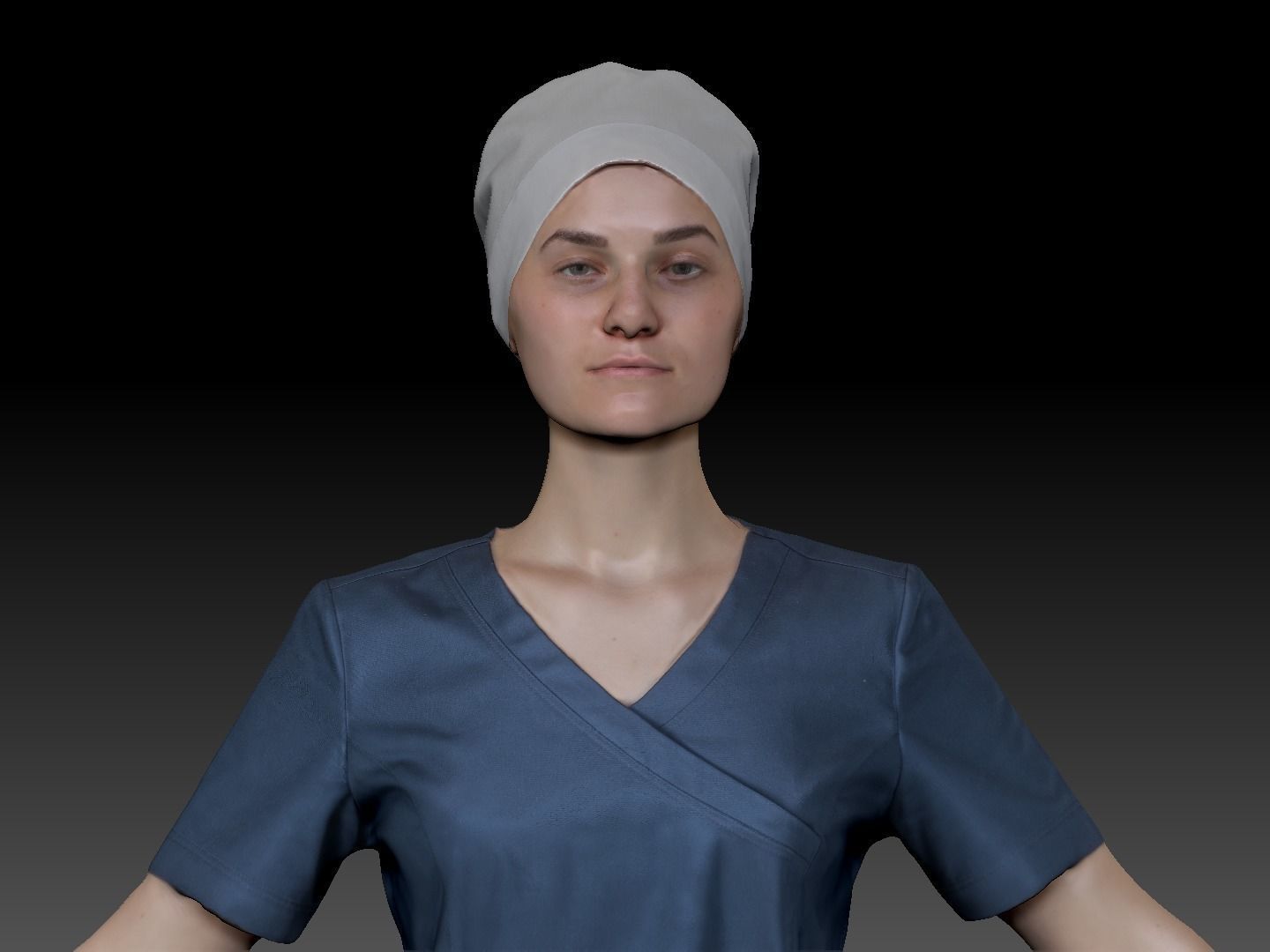 Surgical doctor female ready for animation 162 Low-poly 3D model_6