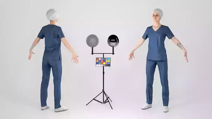 Surgical doctor female ready for animation 162 Low-poly 3D model Surgical doctor female ready for animation 162 Low-poly 3D model