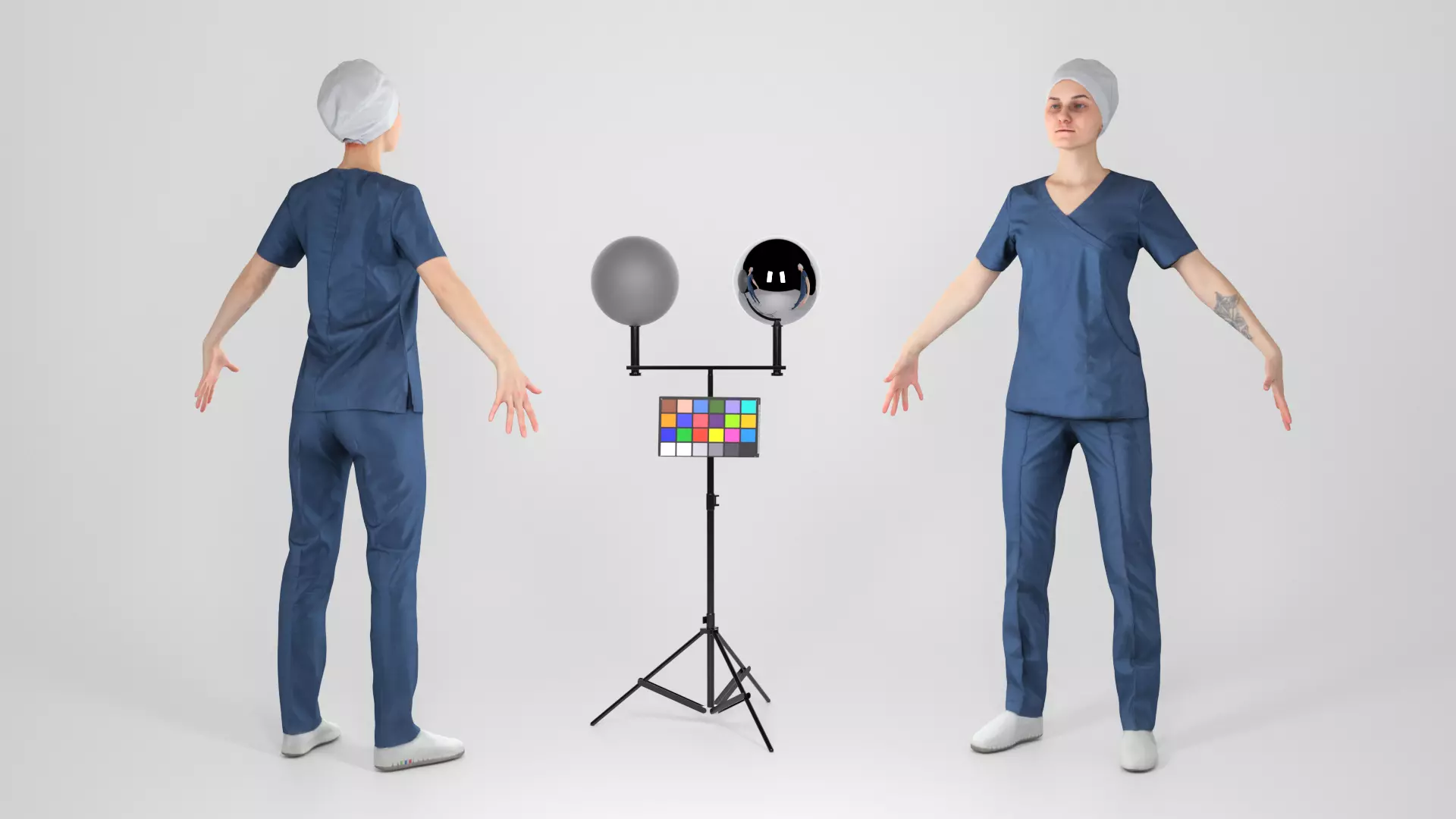 Surgical doctor female ready for animation 162 Low-poly 3D model_0