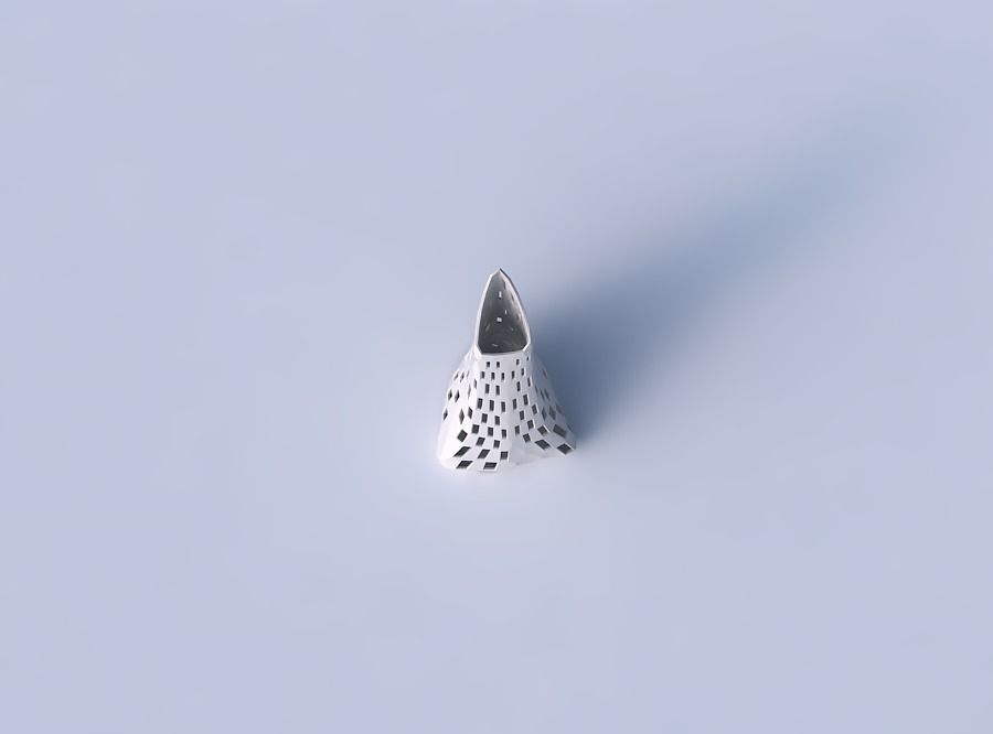 Vase grounded tipping triangle with checker grid lattice 2 3D print model_2