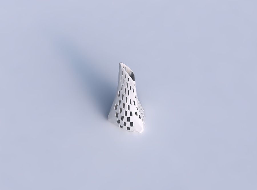 Vase grounded tipping triangle with checker grid lattice 2 3D print model_1