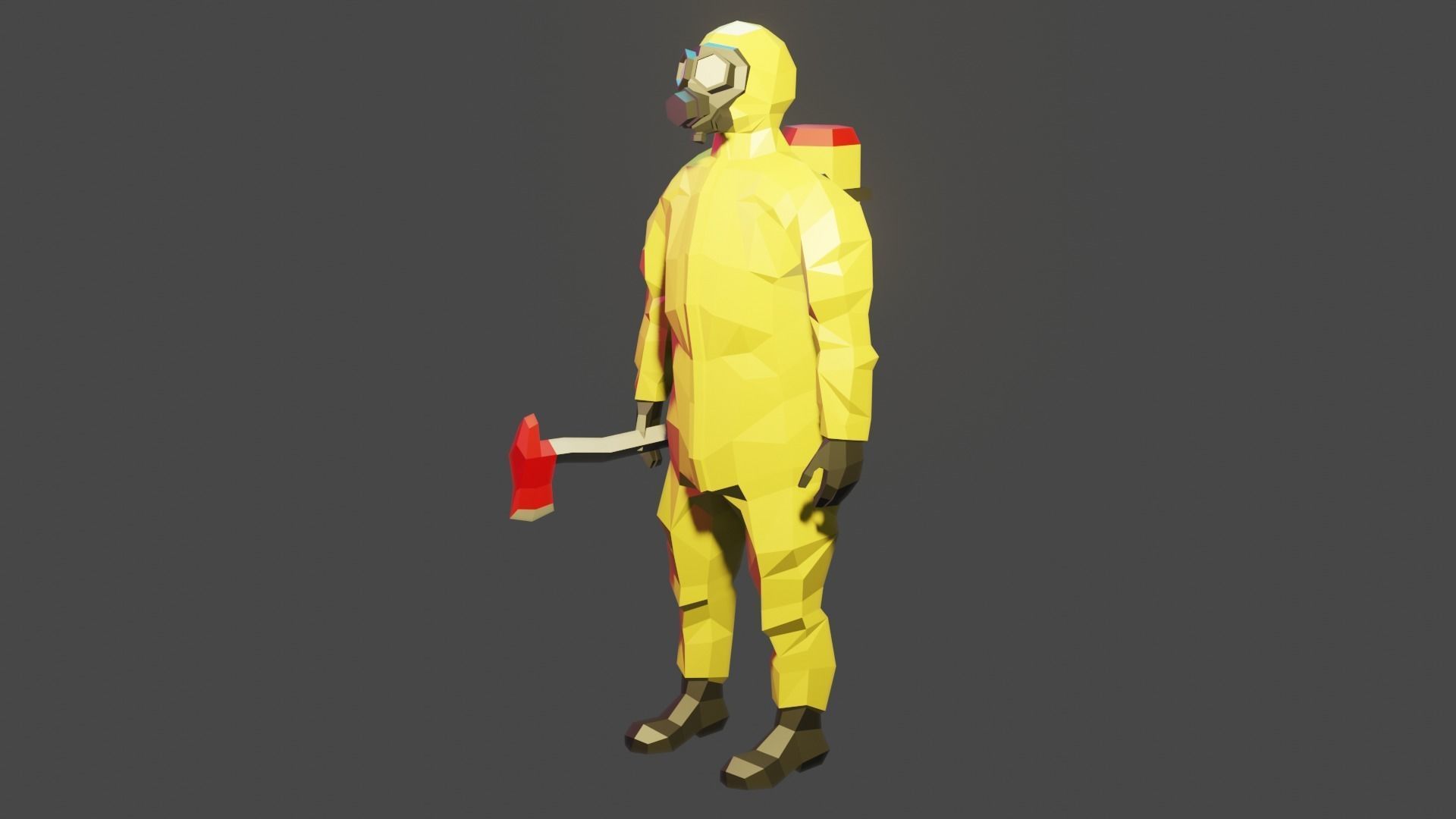 Hazmat suit Low-poly 3D model_11