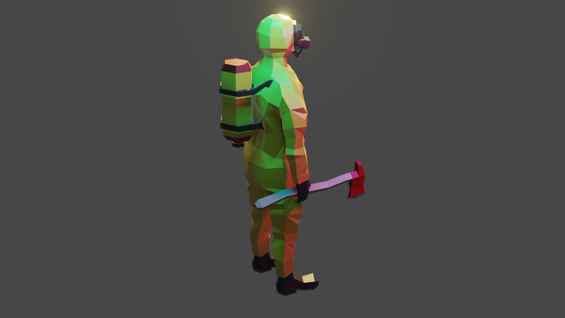 Hazmat suit Low-poly 3D model_5