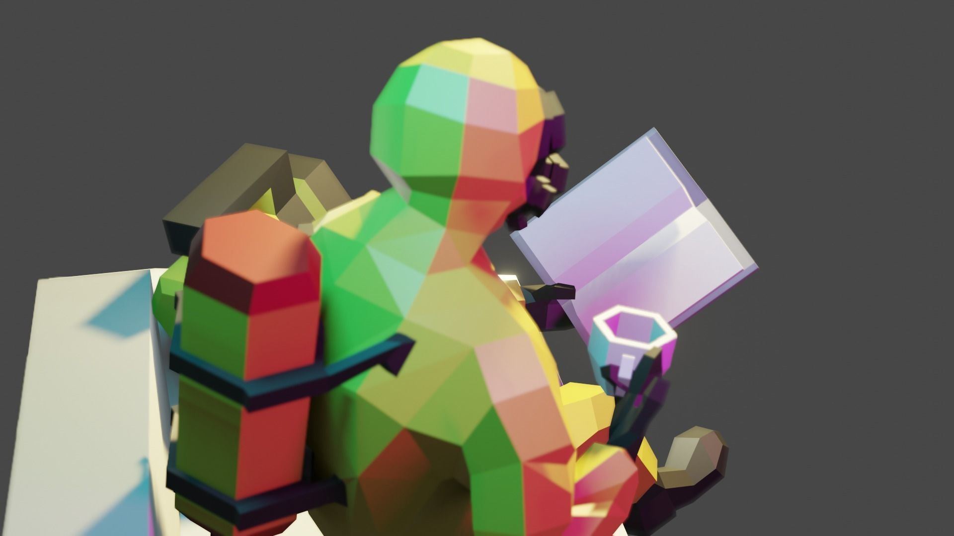 Hazmat suit Low-poly 3D model_9