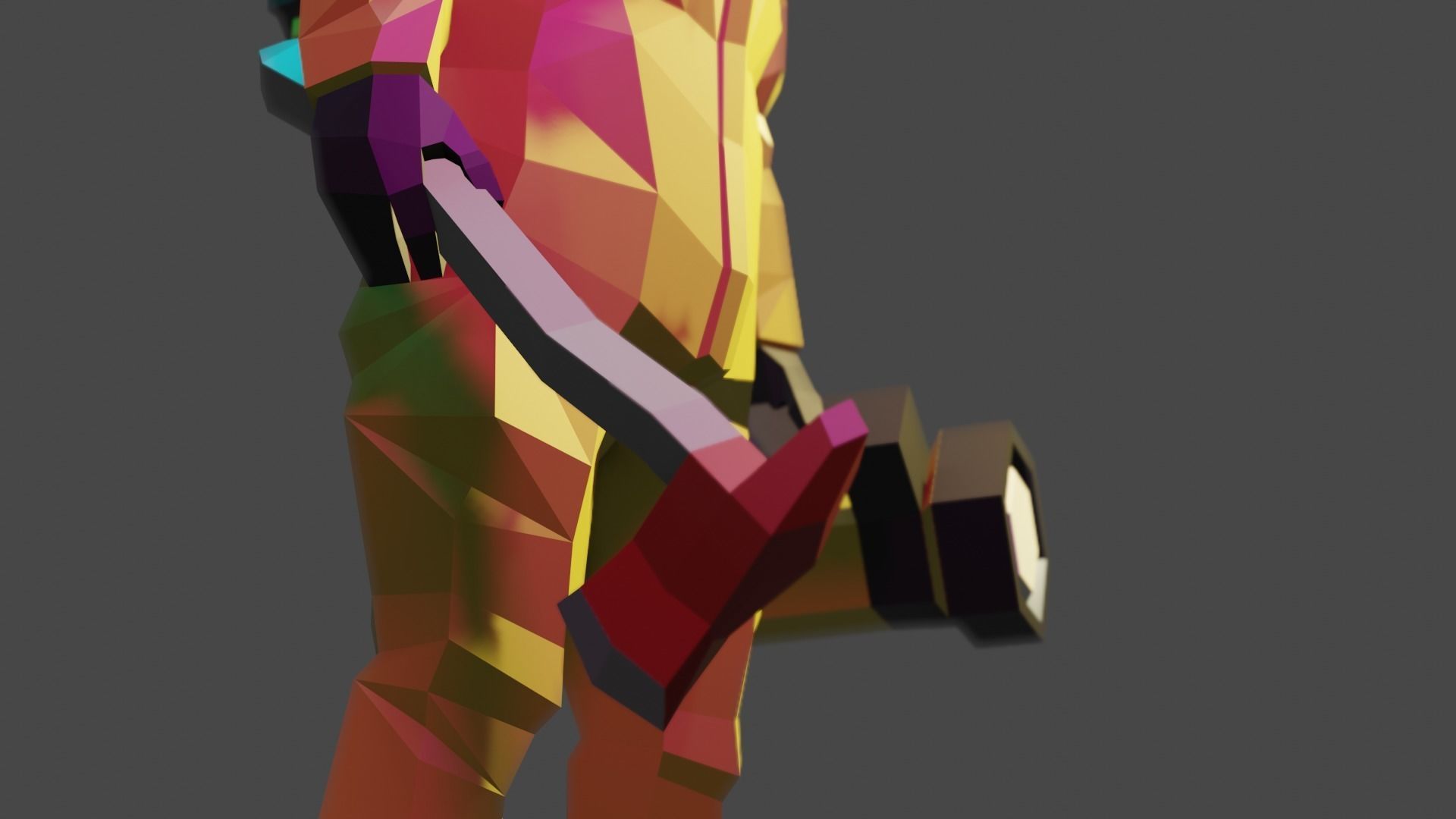 Hazmat suit Low-poly 3D model_16
