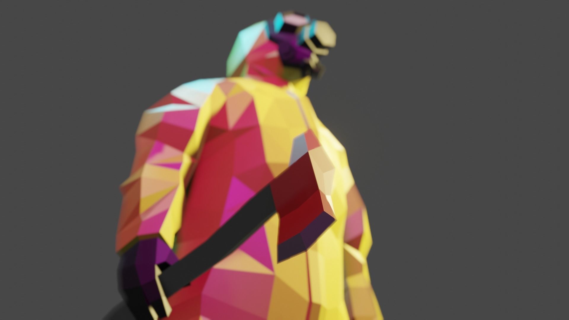 Hazmat suit Low-poly 3D model_12