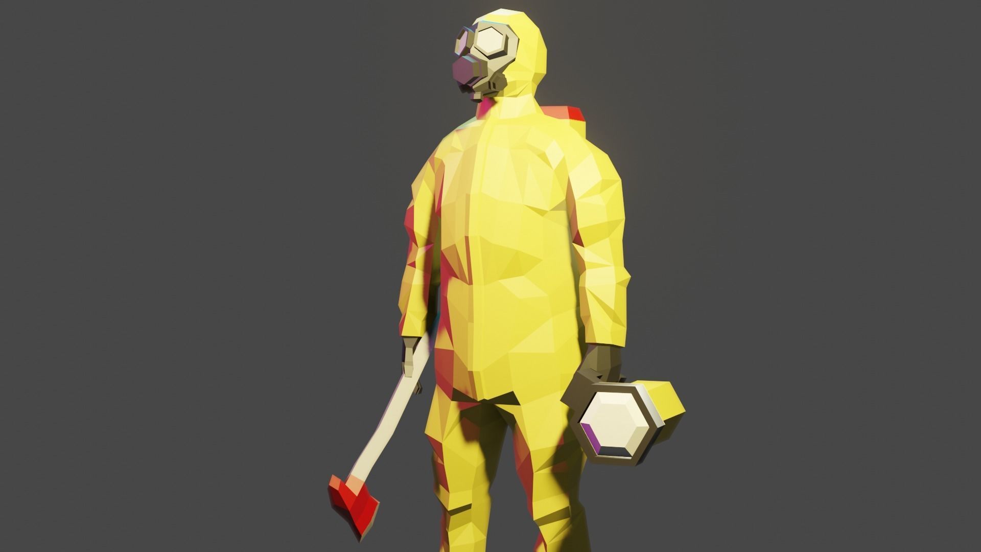 Hazmat suit Low-poly 3D model_13