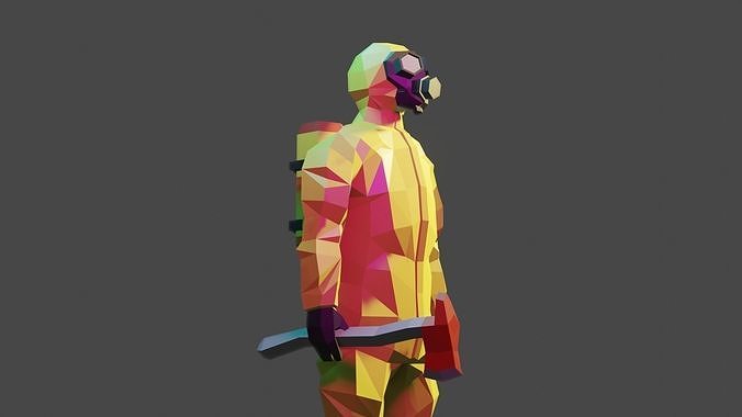 Hazmat suit Low-poly 3D model