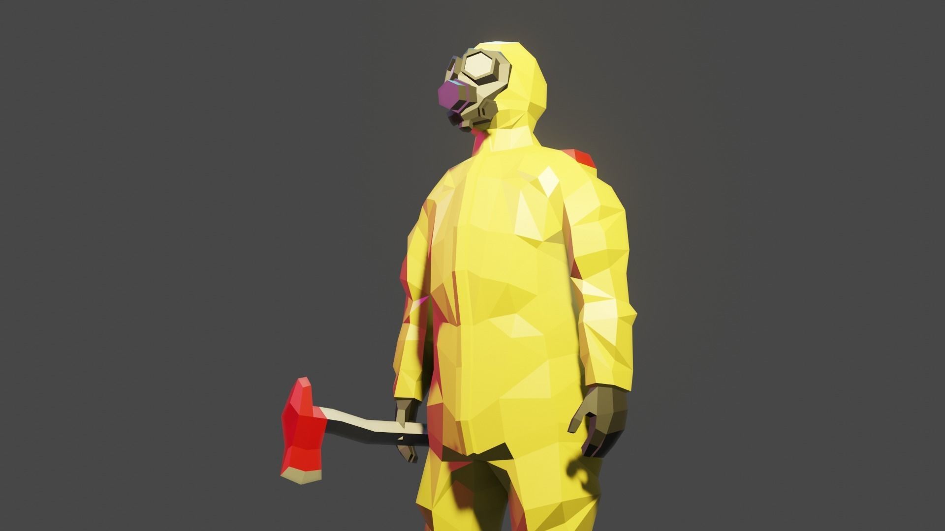 Hazmat suit Low-poly 3D model_10