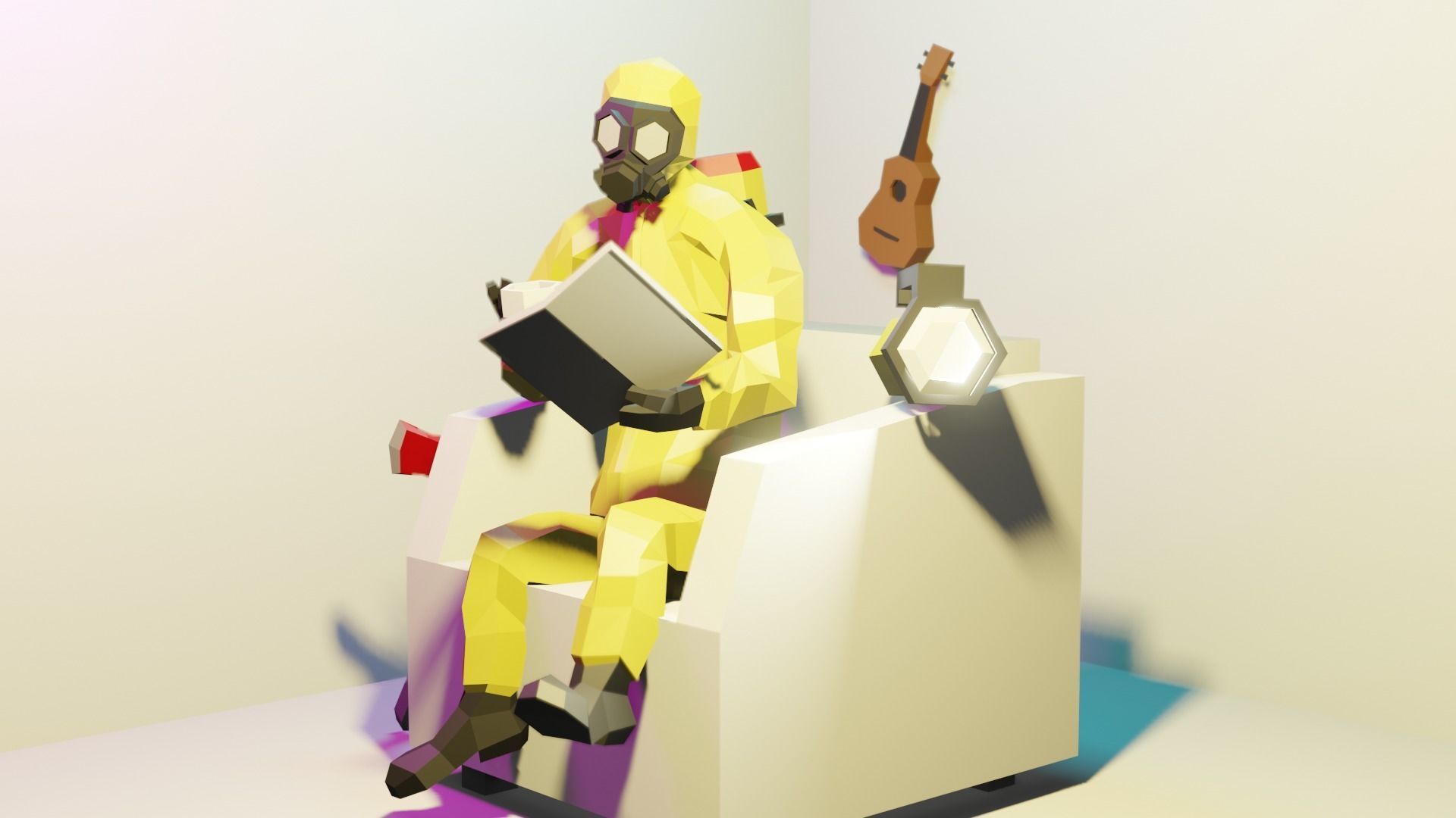 Hazmat suit Low-poly 3D model_19
