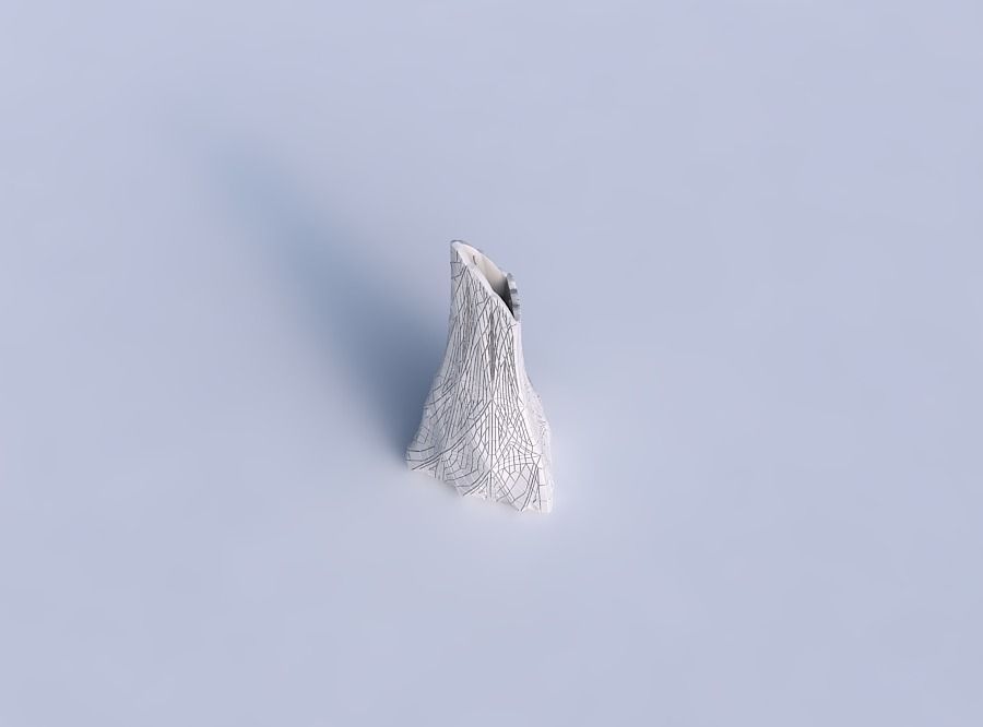 Vase grounded tipping triangle with dense mosaic plates 3D print model_1