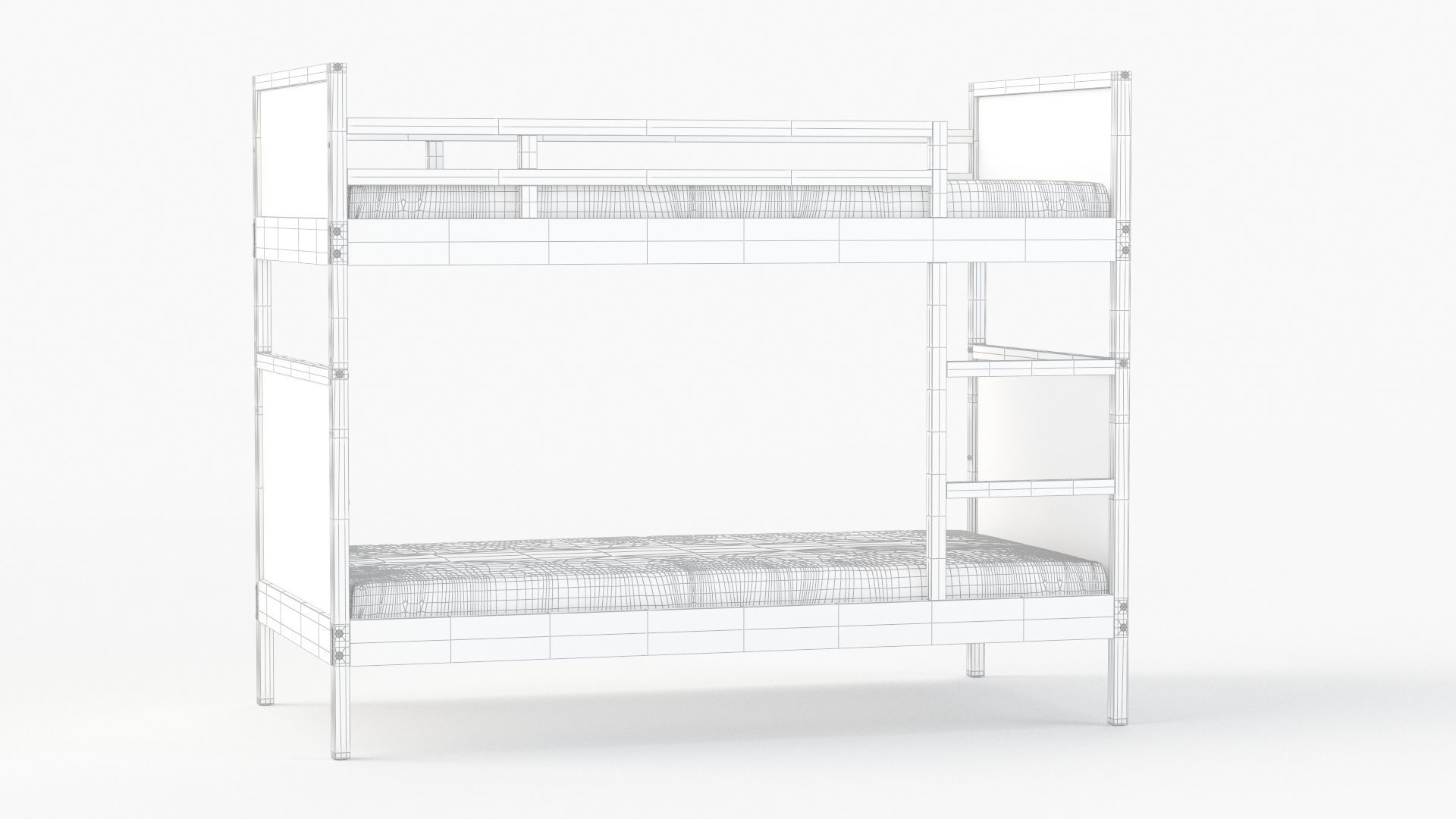 Norddal Bunk Bed Frame 3D model_6