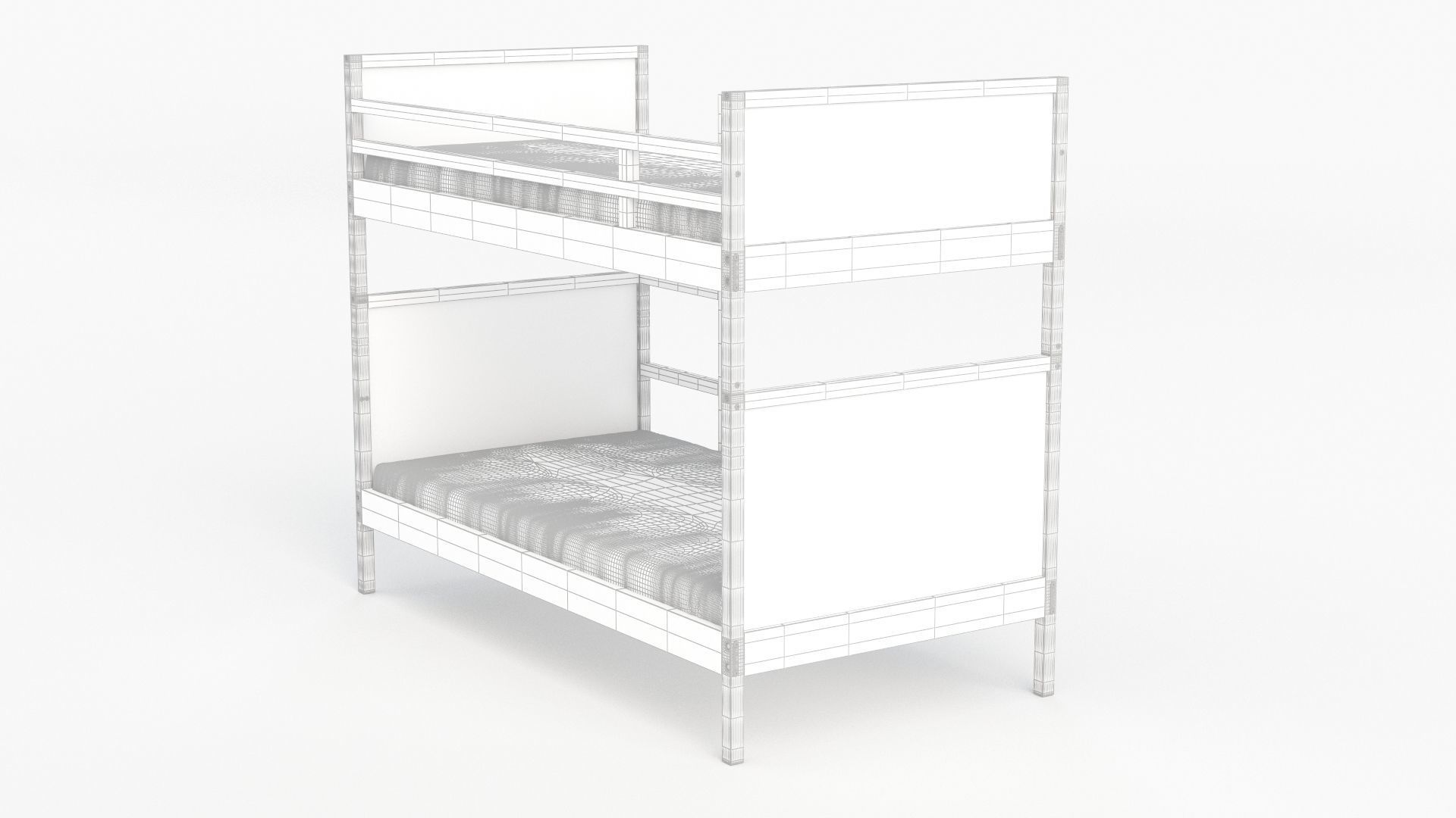 Norddal Bunk Bed Frame 3D model_9