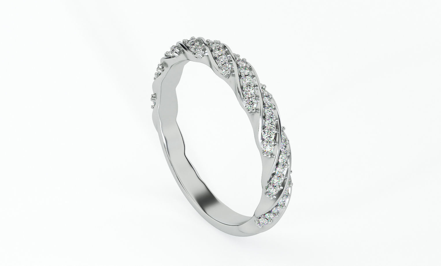Elegant twisted ring 3D print model_4