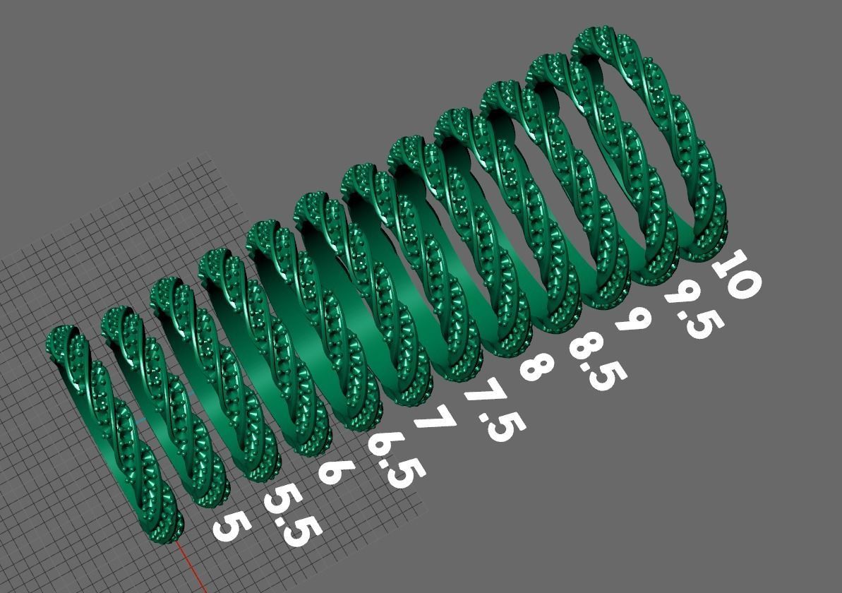 Elegant twisted ring 3D print model_11